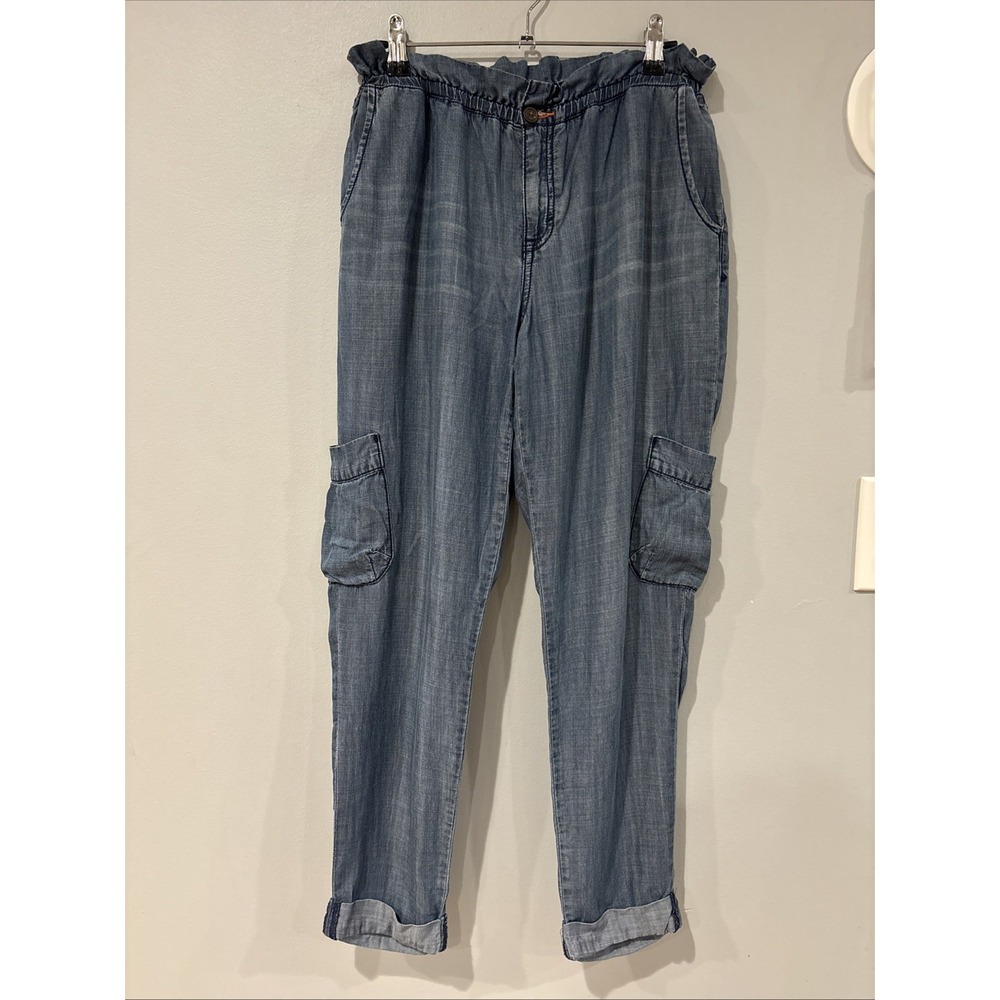 Ditto's Women's Cargo Slouch Pull On Chambray Cuff Pants‎ 28